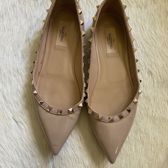 Valentino Patent Leather Rockstud Ballet Flats - Picture 2 of 16